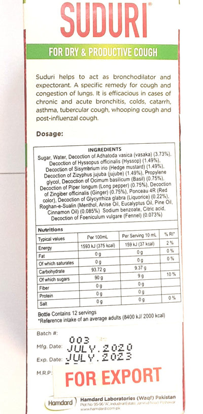 Hamdard Suduri 120ml