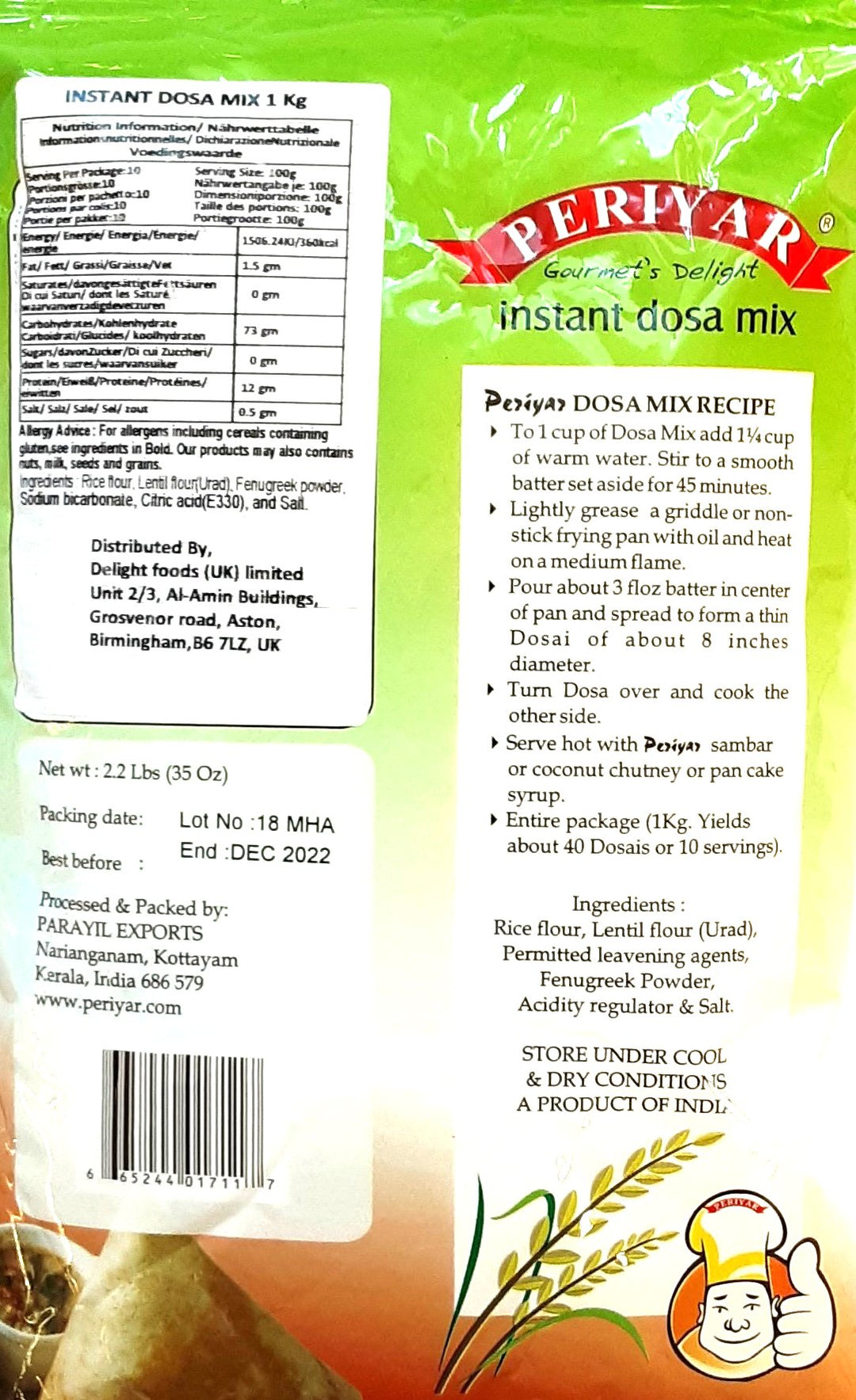 Periyar Instant Mix Dosa 1kg