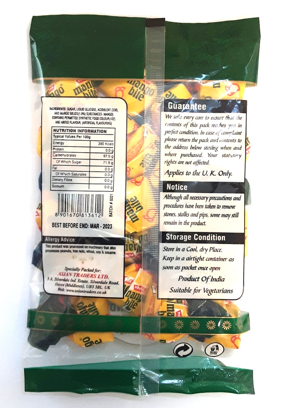 Saras Candy Mango 75g