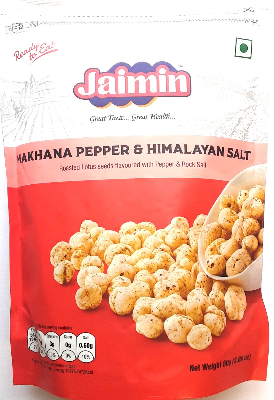 Jaimin Phool Makhana Pepper &amp; Himalayan Salt 80g