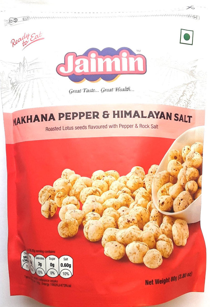 Jaimin Phool Makhana Pepper & Himalayan Salt 80g