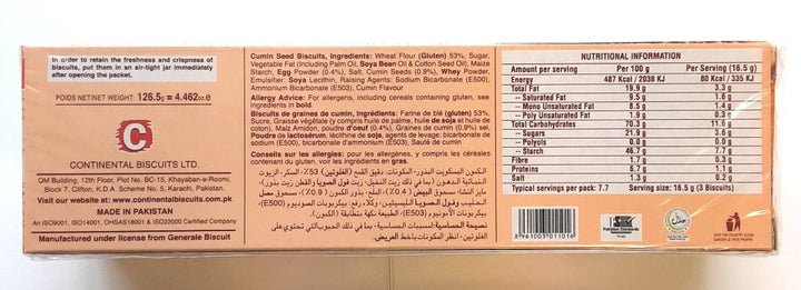 Lu Bakeri Biscuits Zeera 126.5g 2 for £1.20