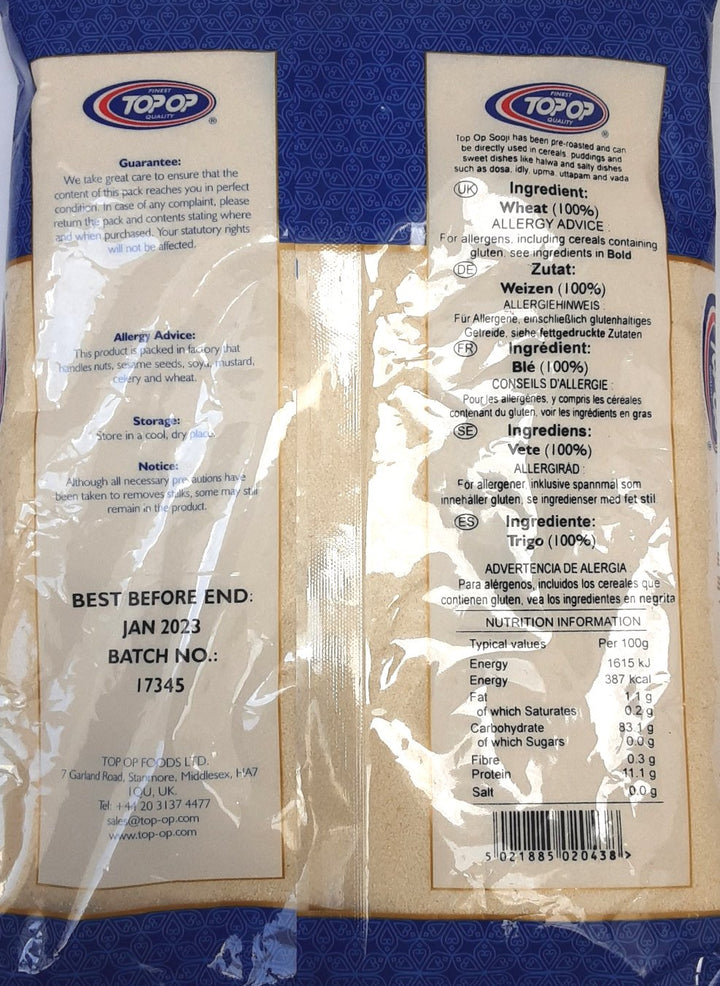 Top Op Semolina Sooji Roasted 1kg
