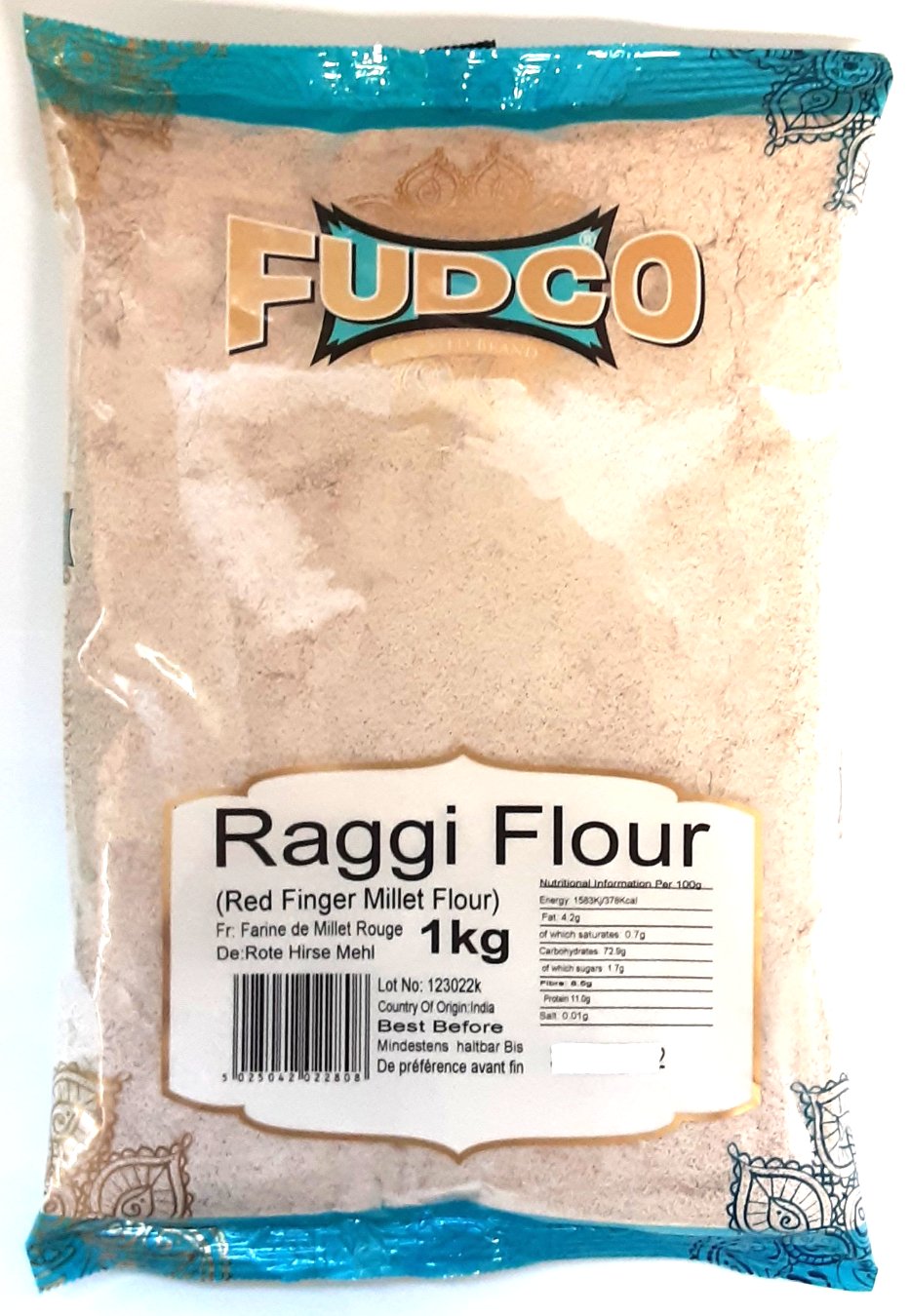 Fudco Ragi Red Finger Millet Flour 1kg