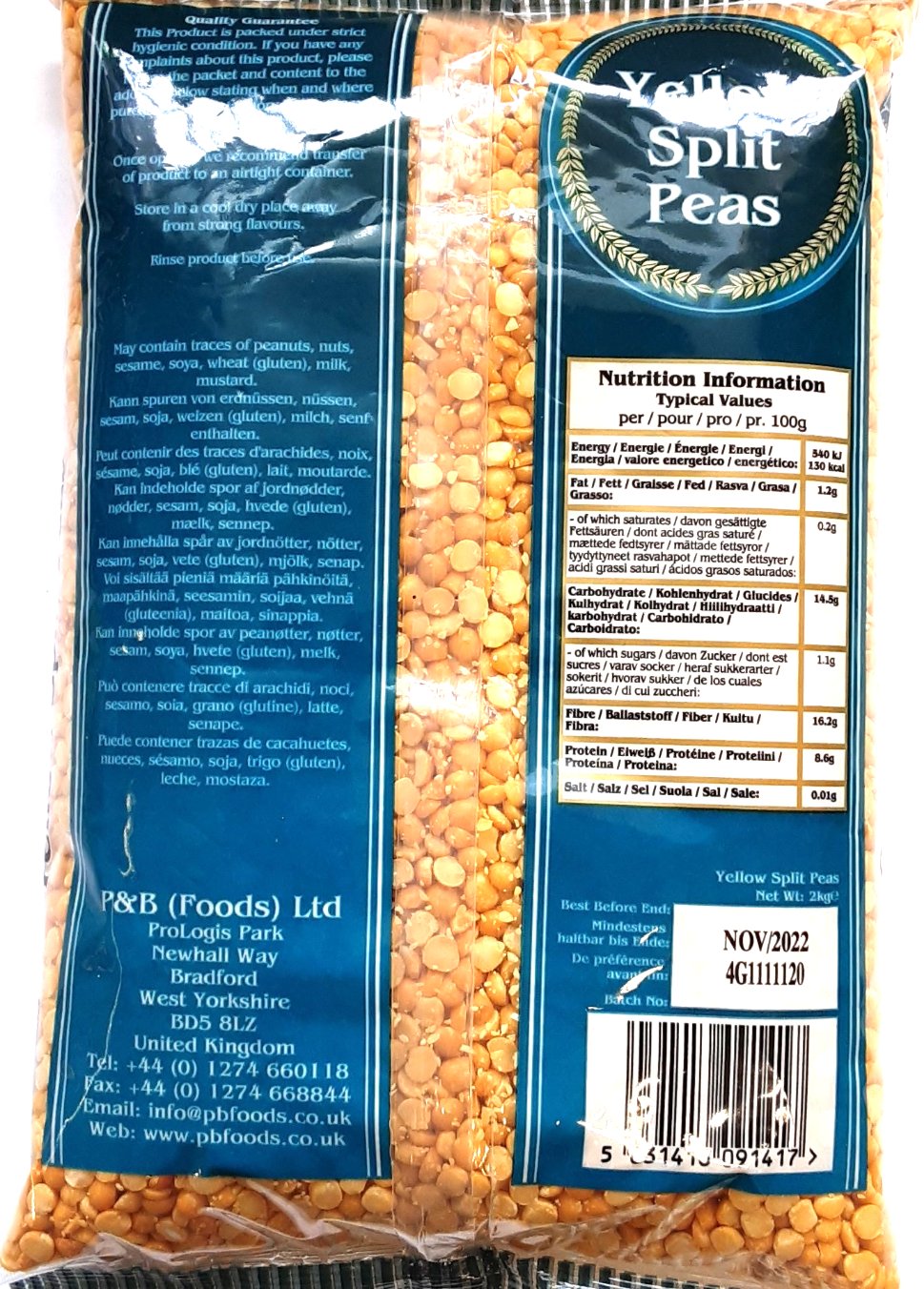 Heera Yellow Split peas 2kg