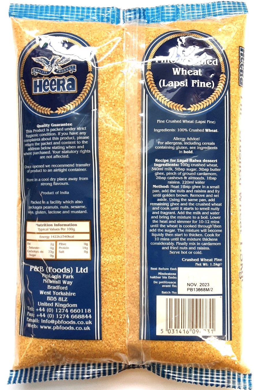 Heera Lapsi Crushed Wheat Fine 1.5kg