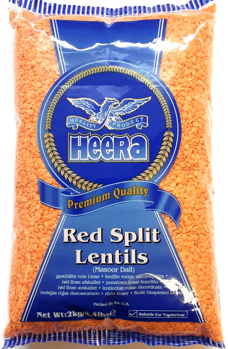 Heera Red Split Lentils Masoor Dall 2kg