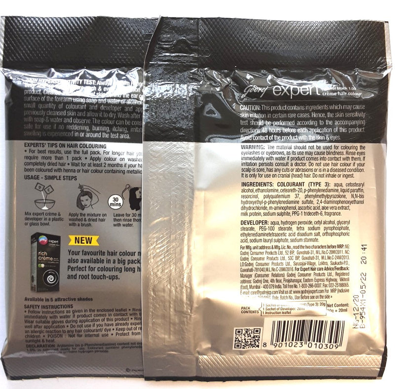 Godrej Expert Hair Colour Natural Black 20g + 20ml