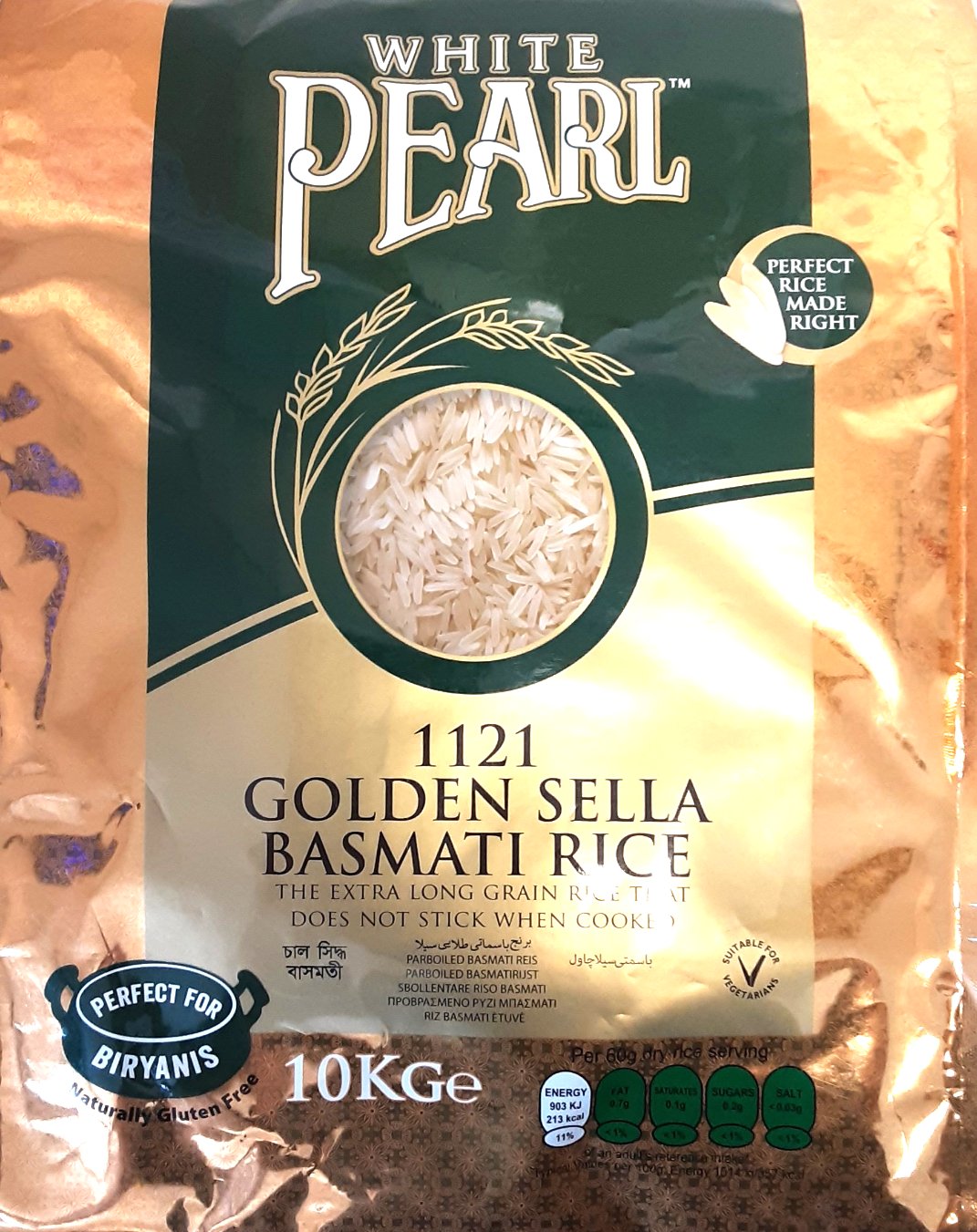 White Pearl Rice Basmati Golden Sella 10kg
