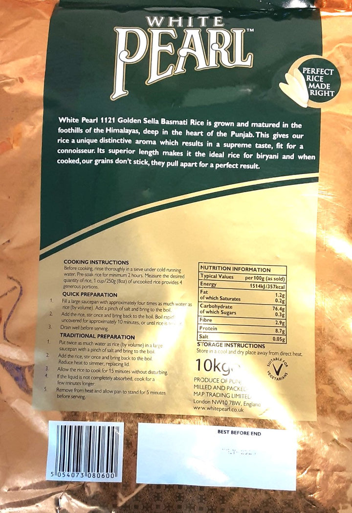 White Pearl Rice Basmati Golden Sella 10kg
