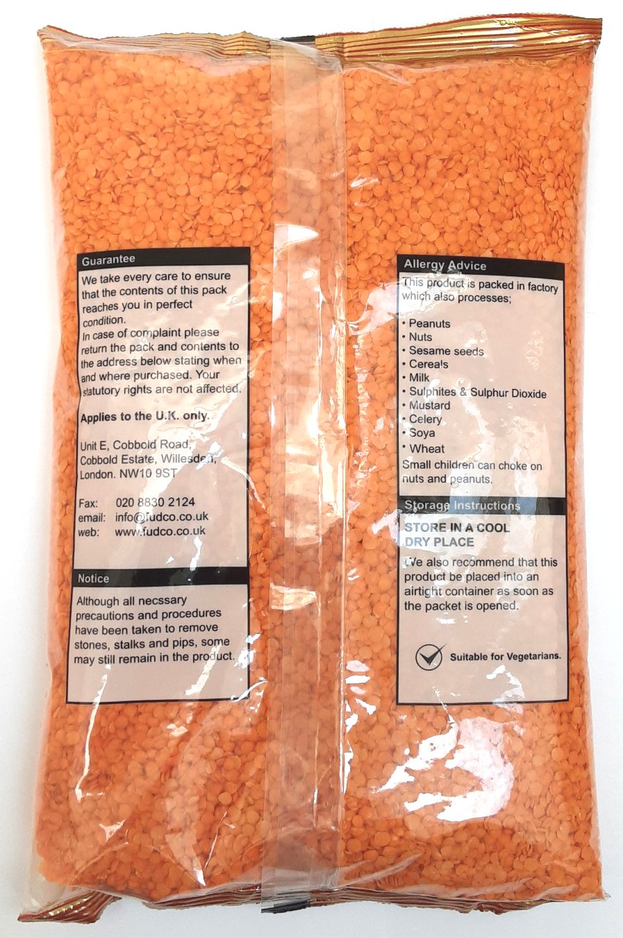 Fudco Red Split Lentils Masoor dal 1.5kg