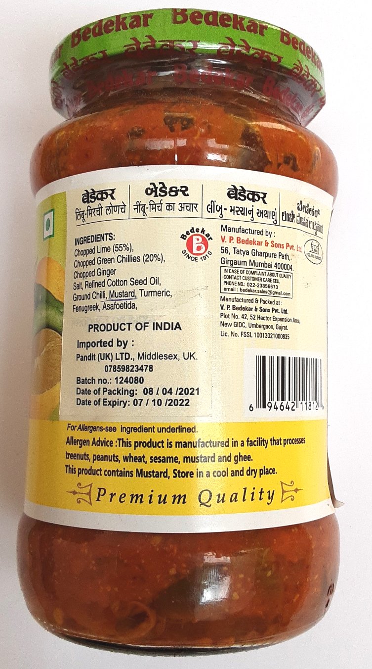 Bedekar Pickle Lime Chilli 400g