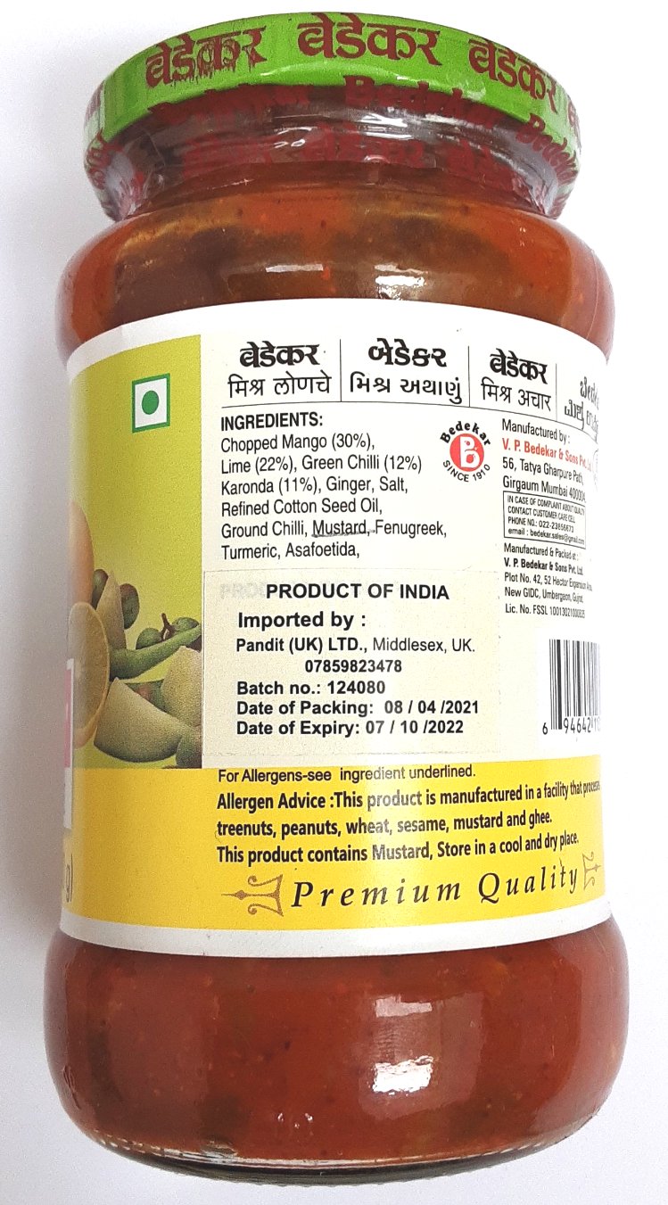 Bedekar Pickle Mixed 400g - ExoticEstore
