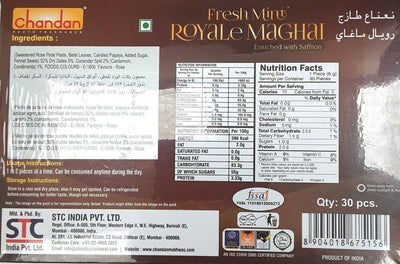 Chandan Pan Royal Maghai Mint & Saffron 30 Pcs