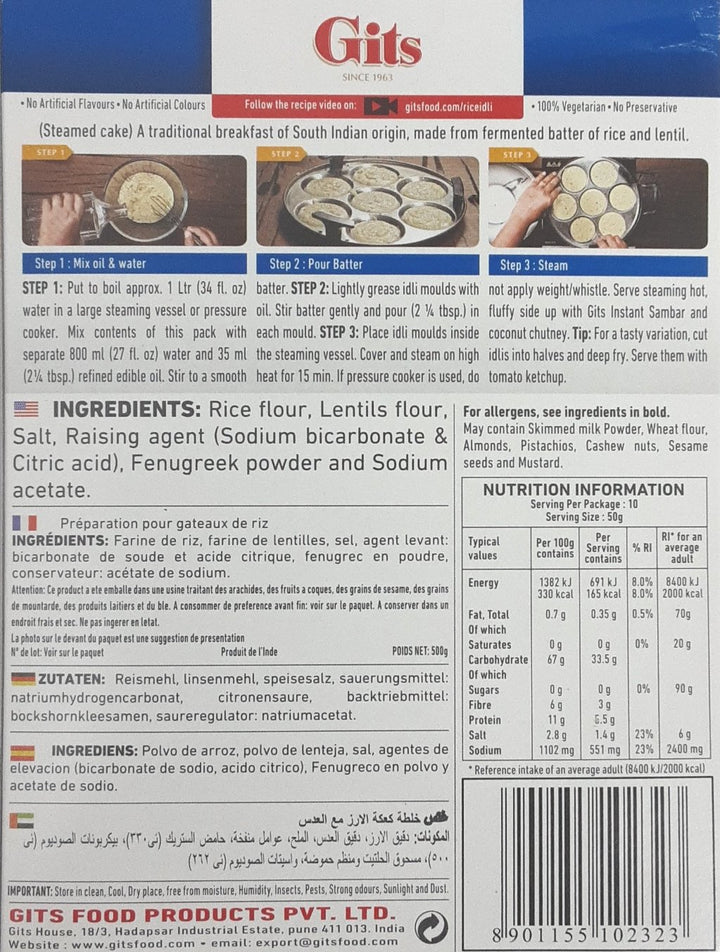Gits Rice Idli Mix 500g