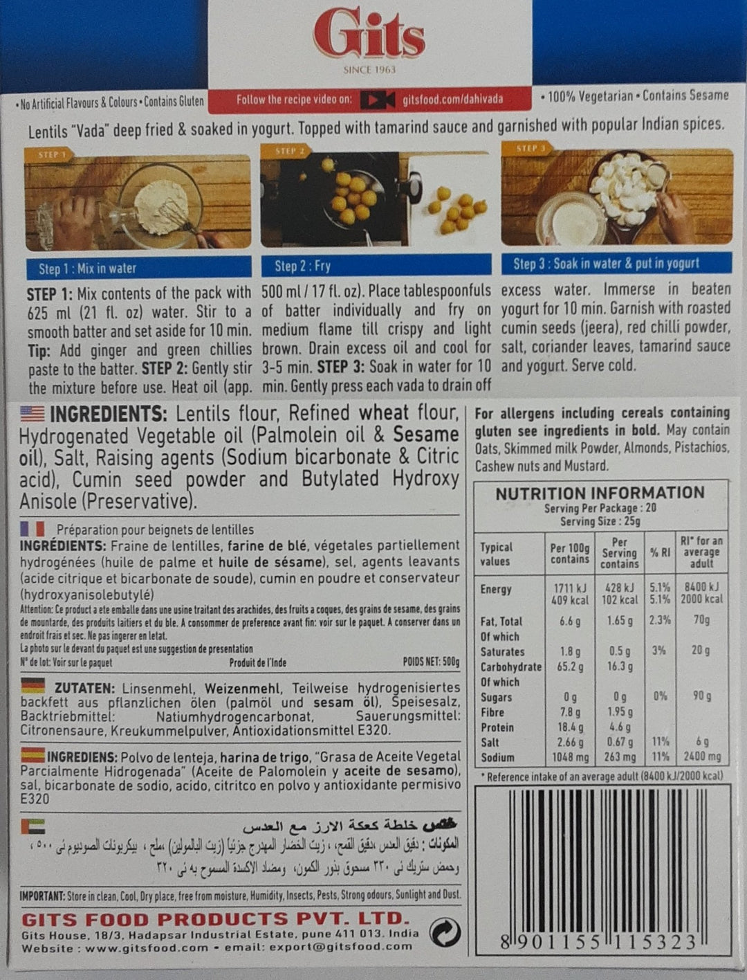 Gits Dahi Vada Mix 500g