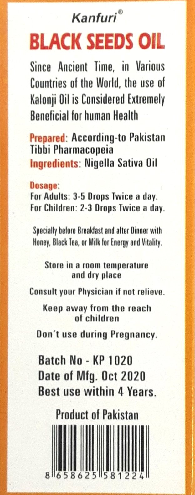 Kanfuri Kalongi Black Seed Oil 120ml