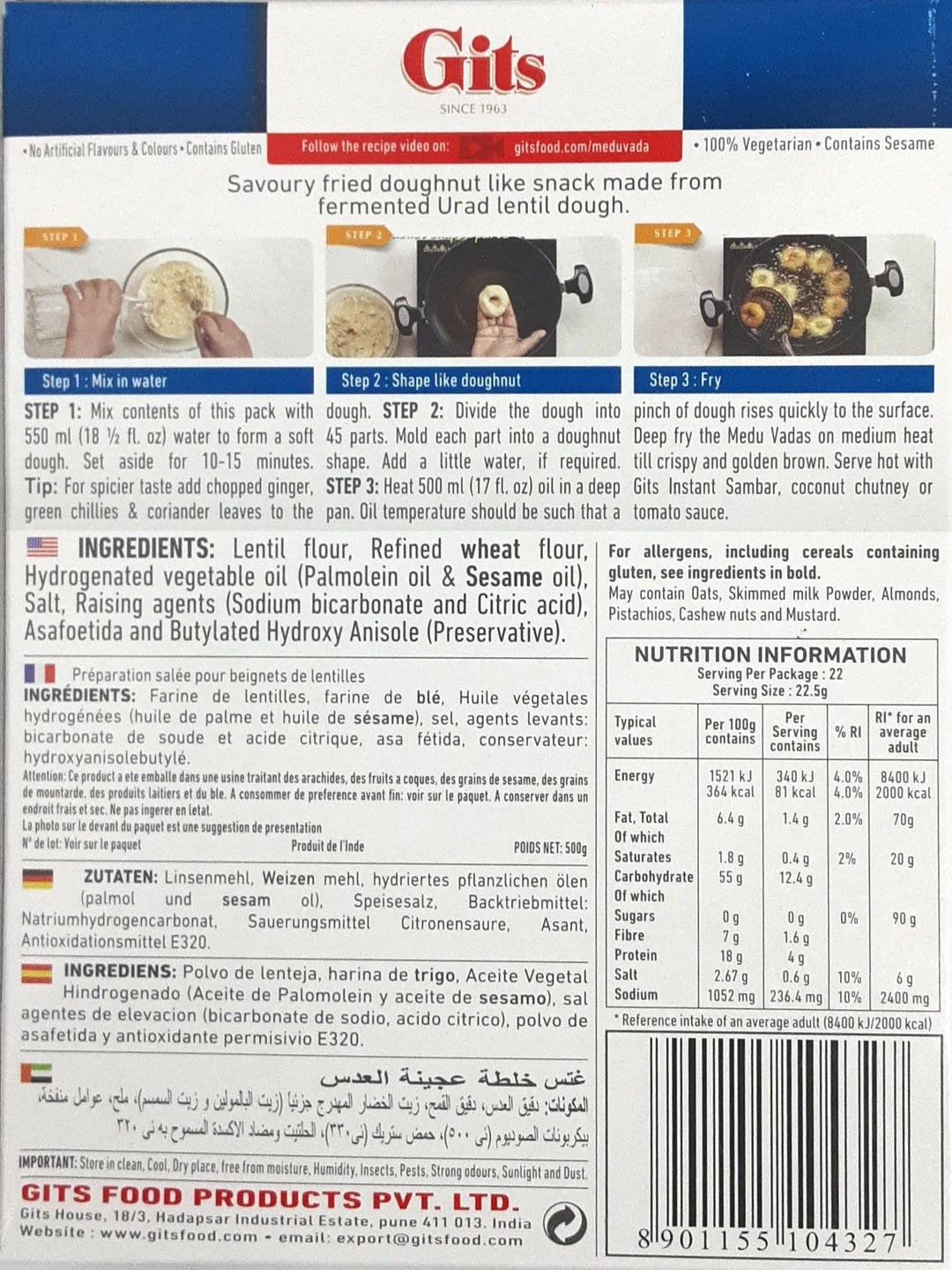 Gits Medu Vada Mix 500g