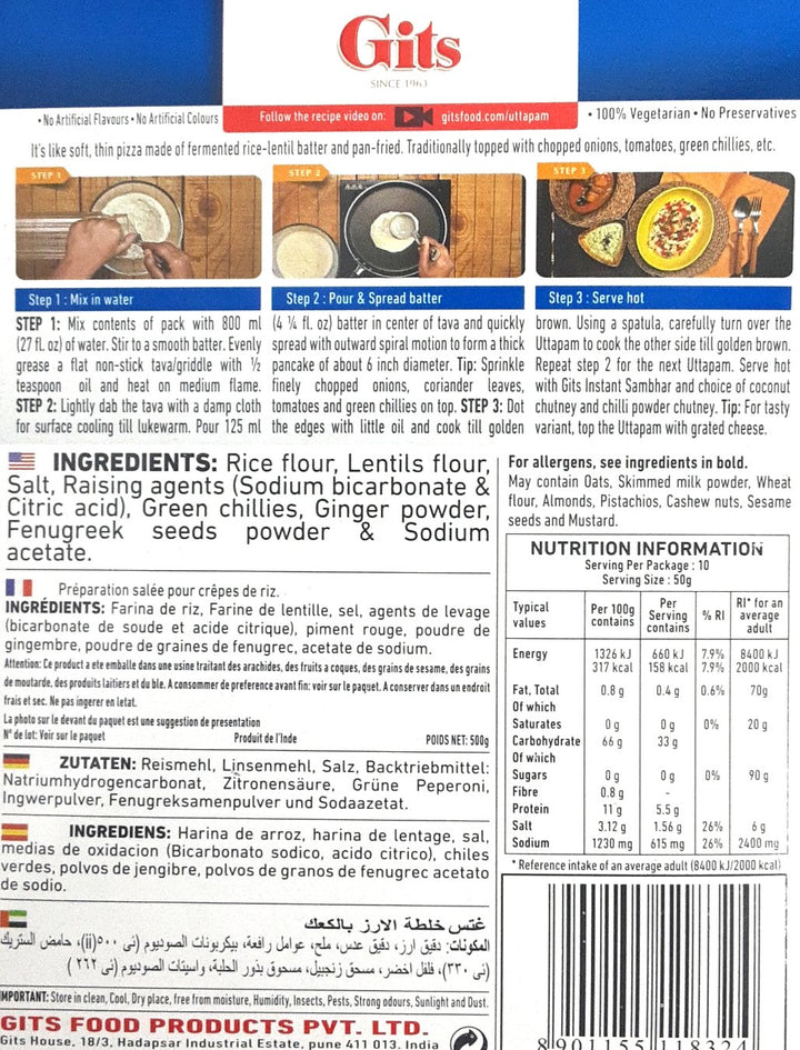 Gits Uttapam Mix 500g