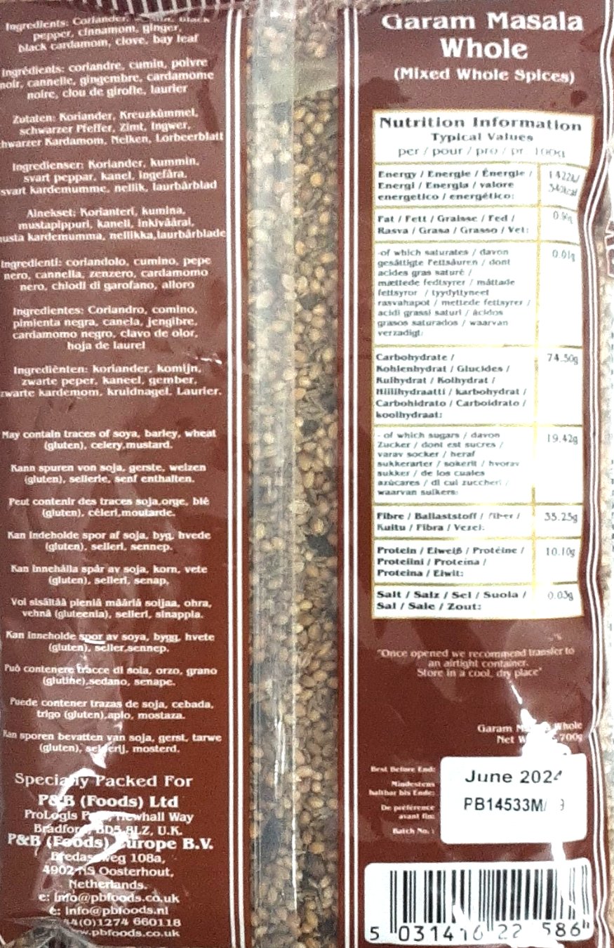 Heera Garam Masala Whole 700g