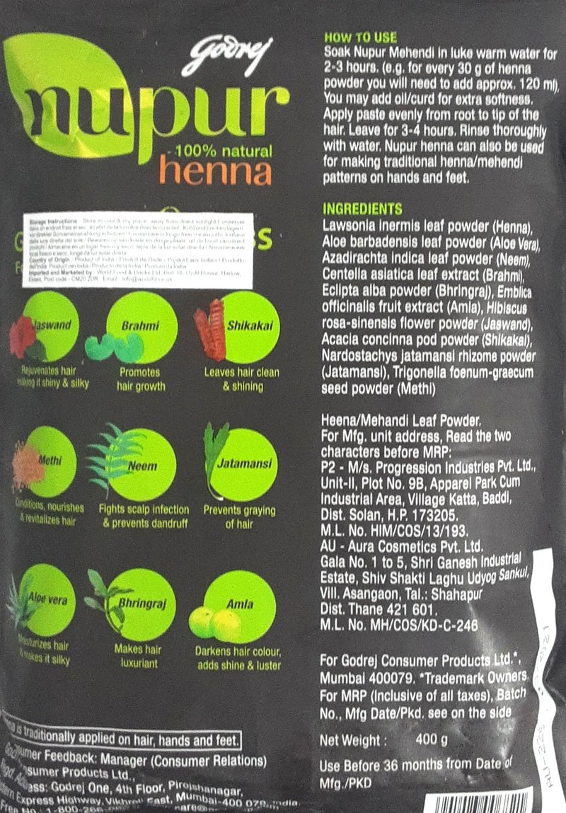 Godrej Nupur Henna For silky and shiny hair 400g