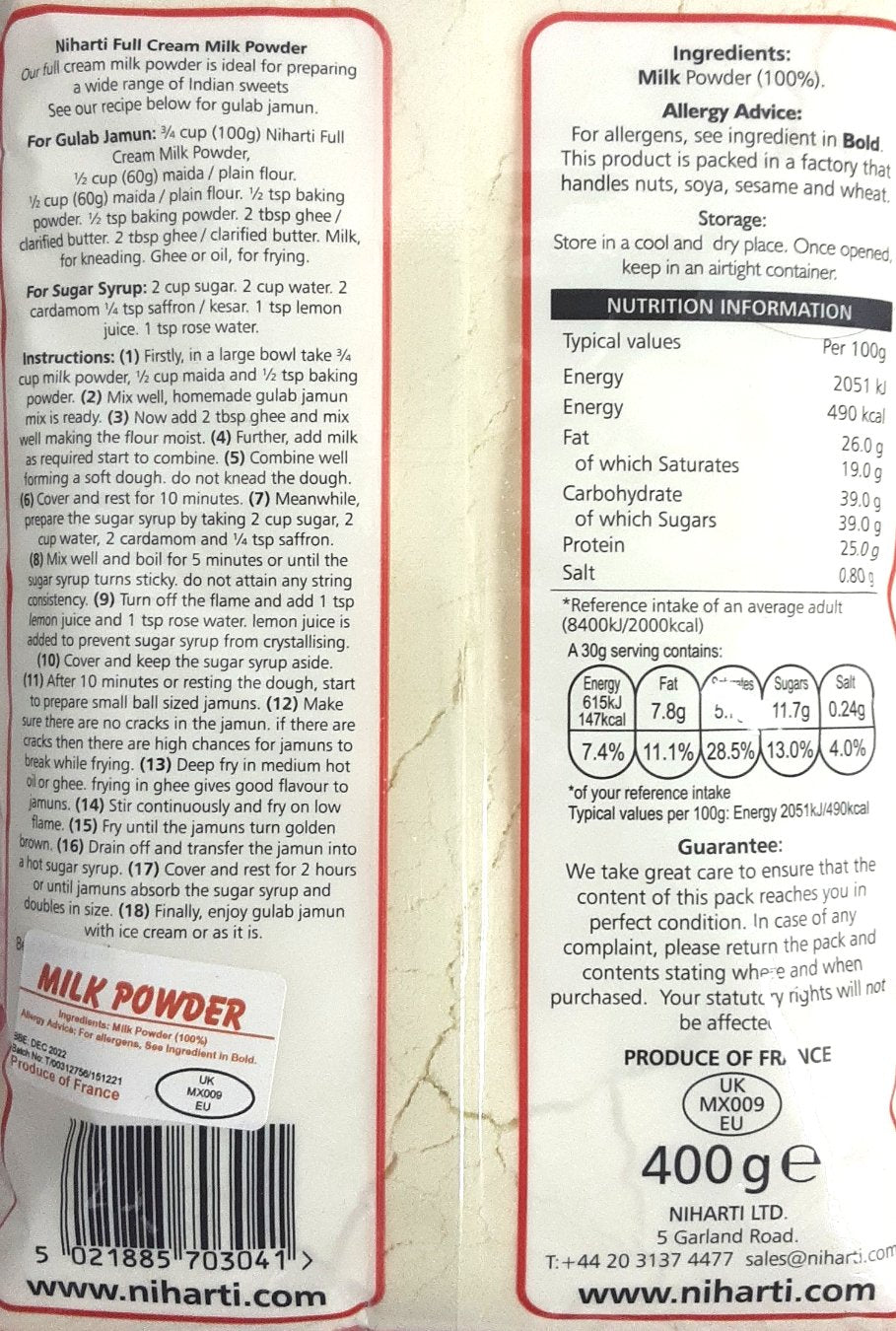 Niharti Full Cream Milk Powder 400g