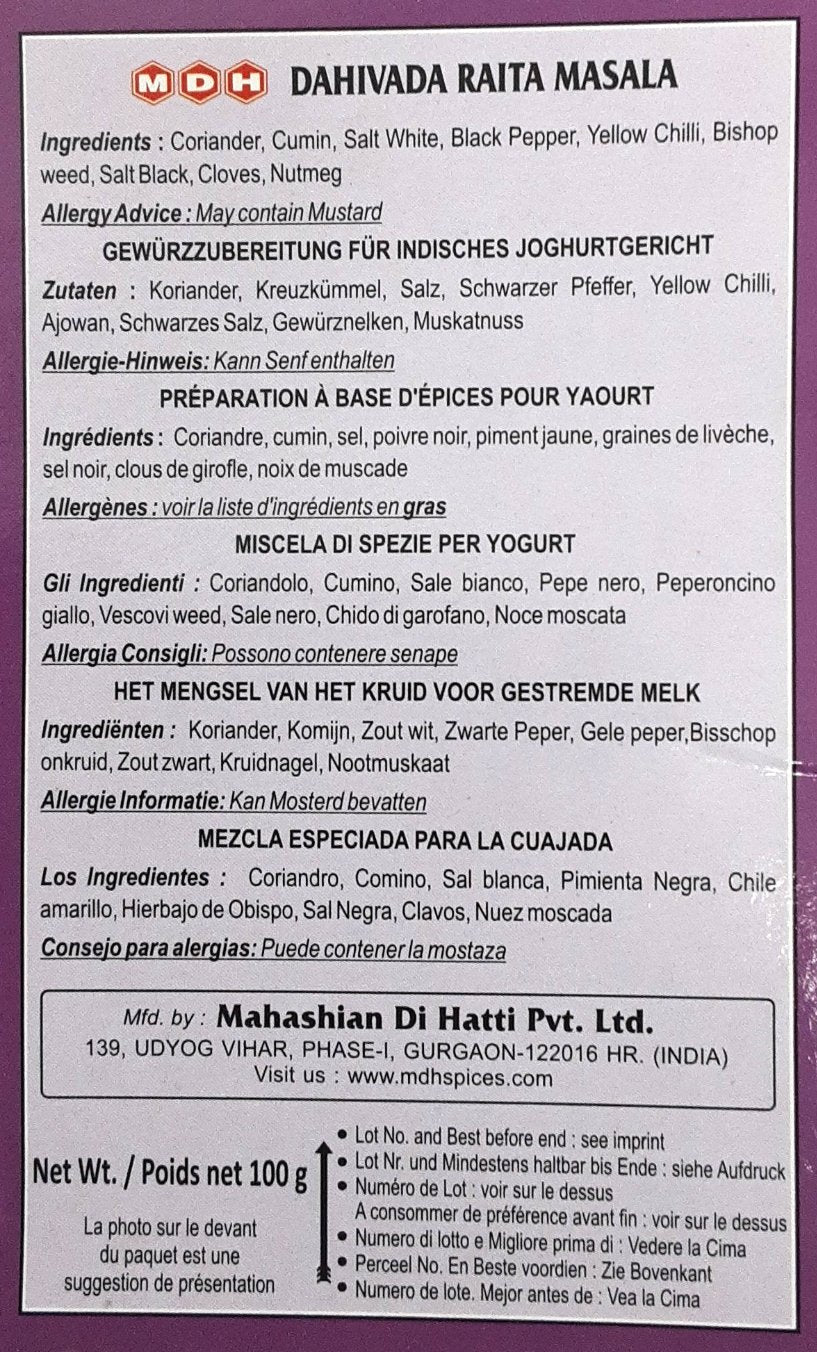 MDH Dahivada Raita Masala 100g