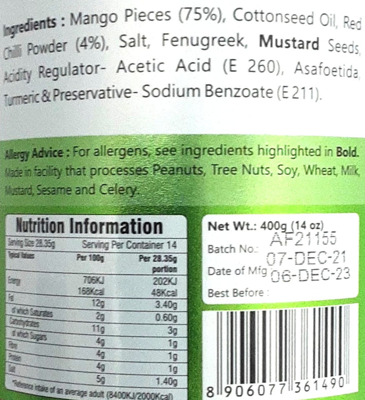 Jaimin Pickle Mango 400g - ExoticEstore