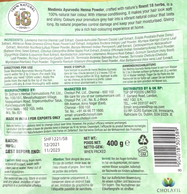 Medimix Ayurvedic Henna Powder 400g