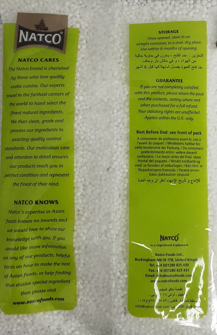 Natco Sago Seeds Small 375g BBE AUG 2025