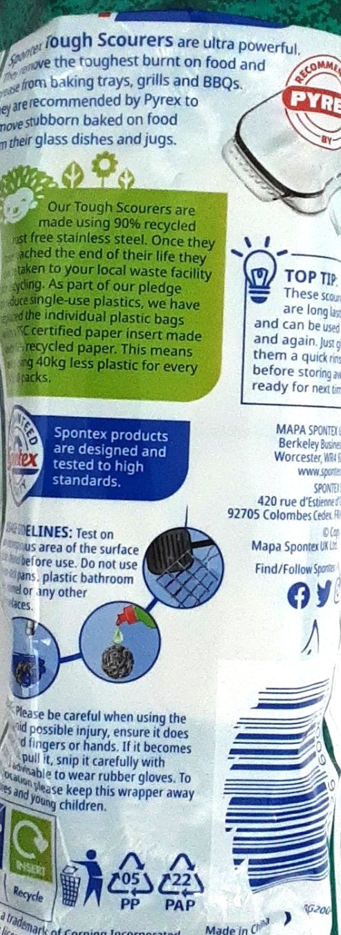Spontex Tough Scourers 4Pcs