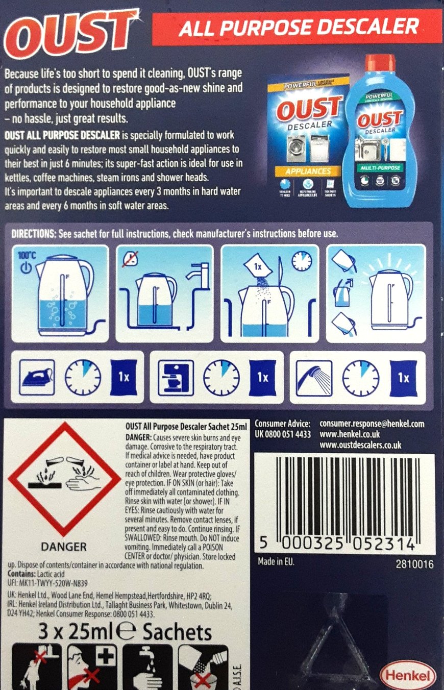 Oust Descaler All Purpose 3 Sachets