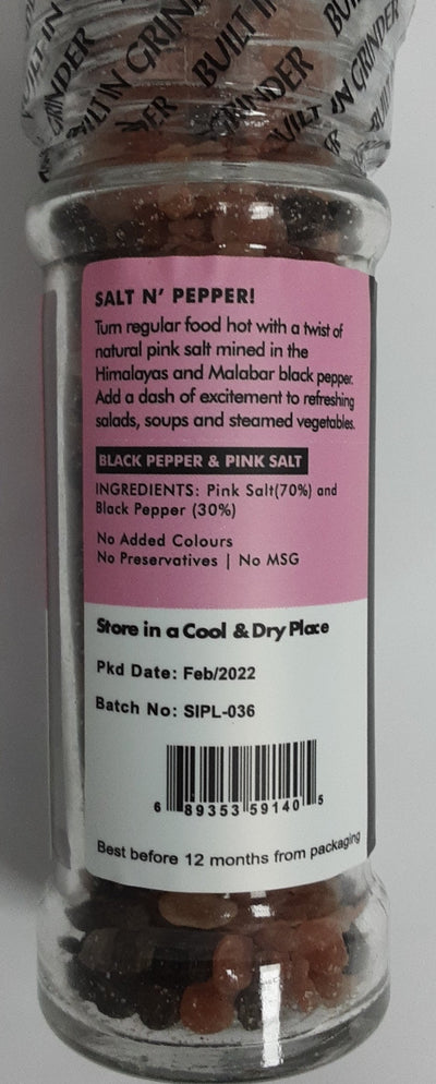 Being Healthy Black Pepper & Pink Salt Mix Grinder 80g