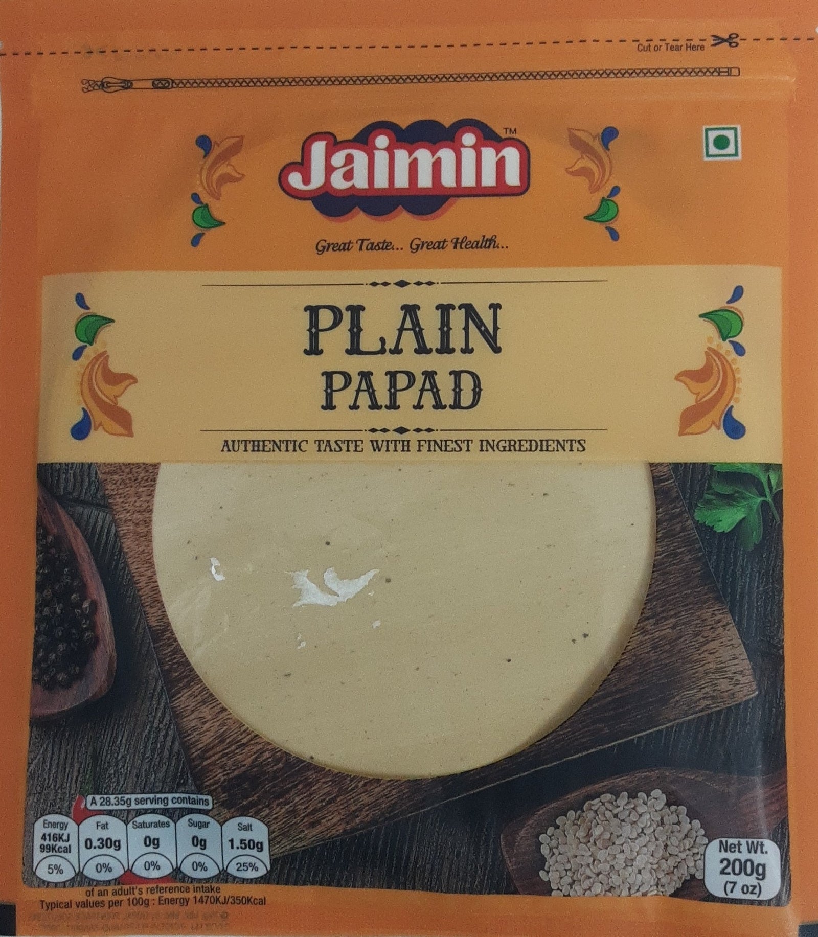 Jaimin Plain Papad 200g - ExoticEstore