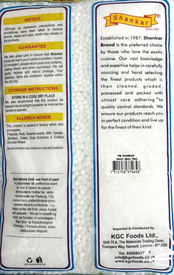 Shankar Sago Seeds Big 750g PM