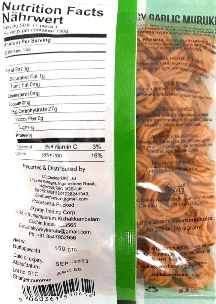 Malabar Choice Spicy Garlic Murukku 150g