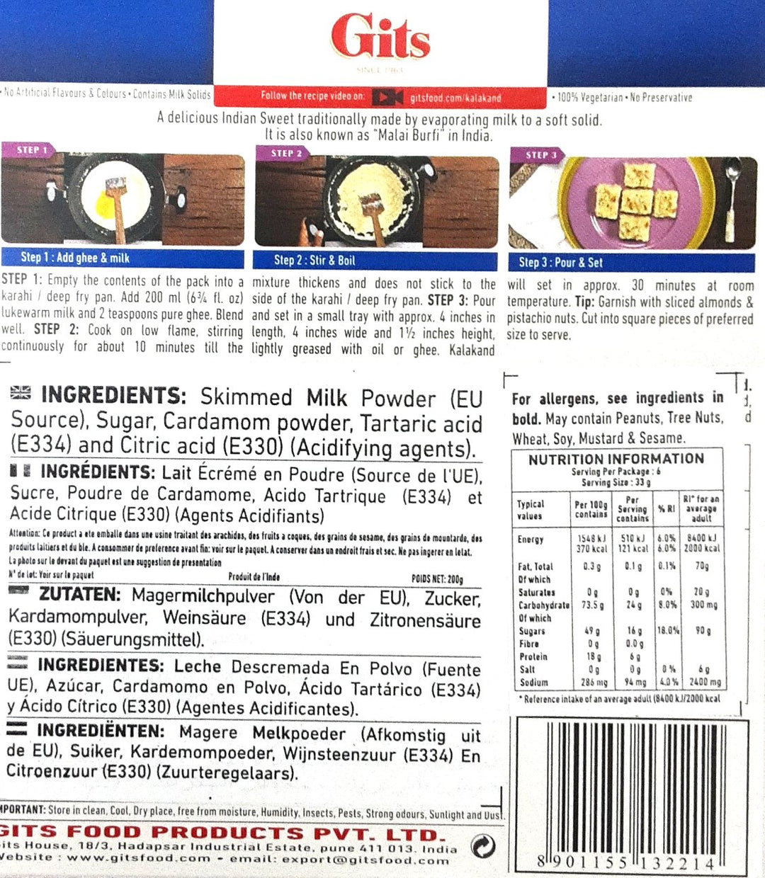 Gits Dessert Mix Kalakand 200g