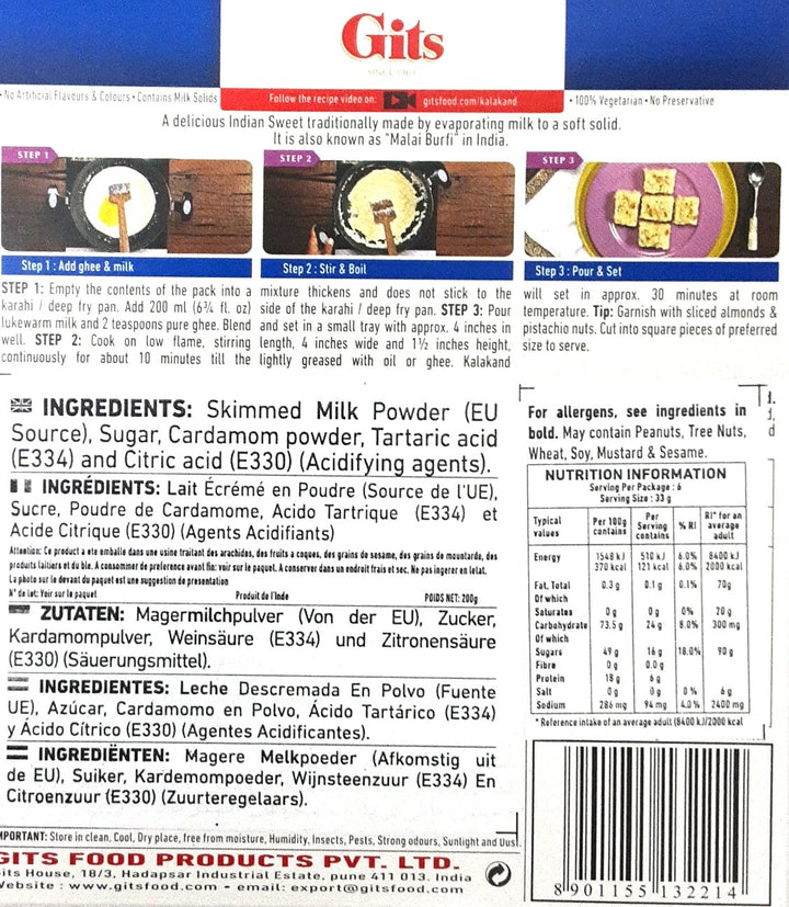 Gits Dessert Mix Kalakand 200g