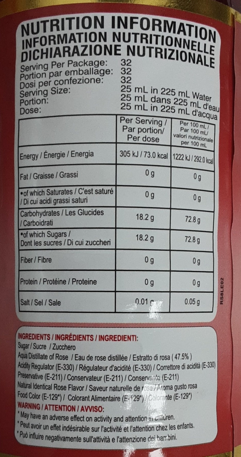 Qarshi Rose Syrup 800ml BBE 25 NOV 2025