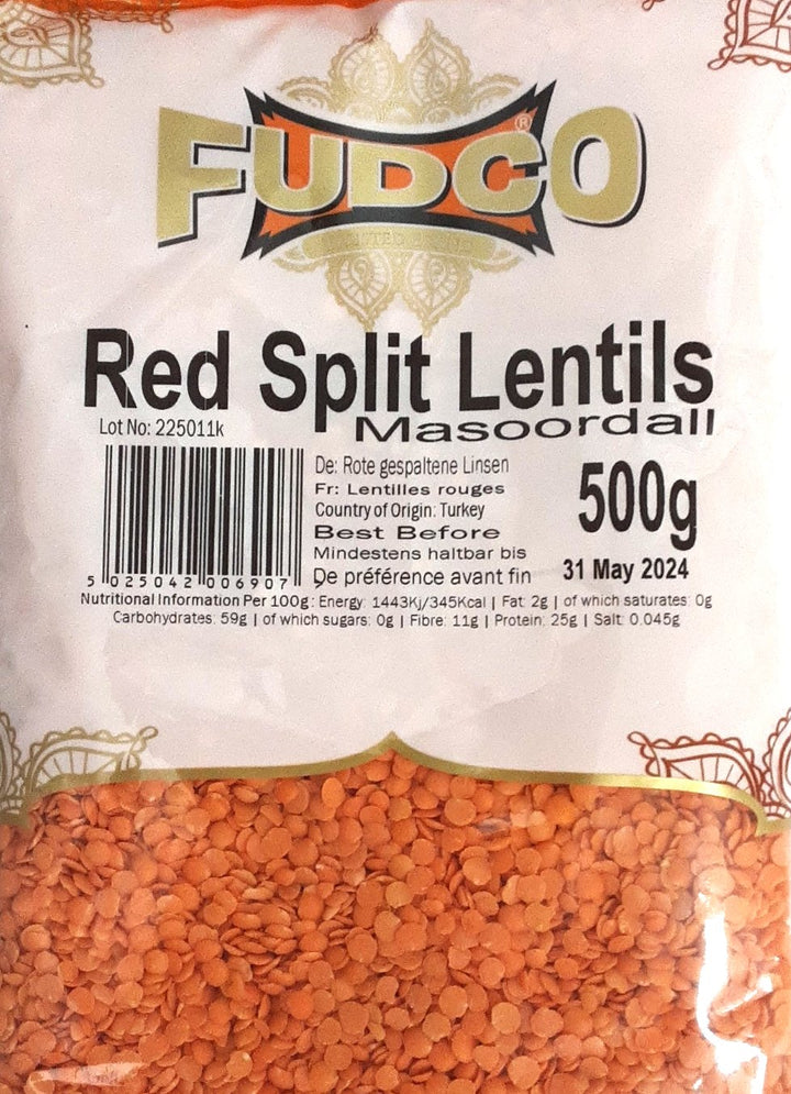 Fudco Red Split Lentils Masoor Dall 500g