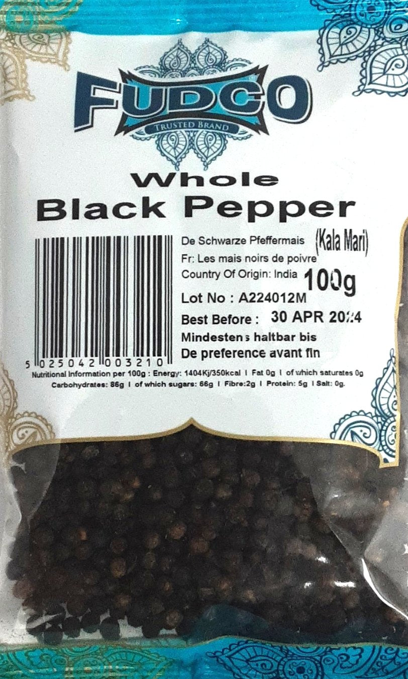 Fudco Black Pepper Whole 100g