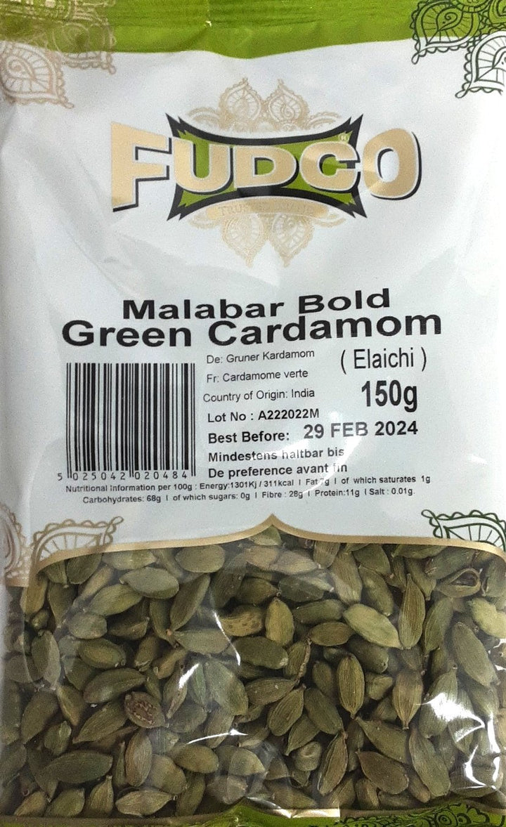 Fudco Cardamom Malabar Bold Green 150g - ExoticEstore