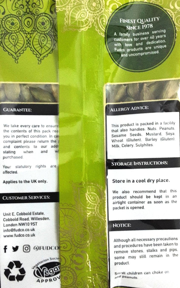 Fudco Cardamom Malabar Bold Green Elaichi 50g - ExoticEstore