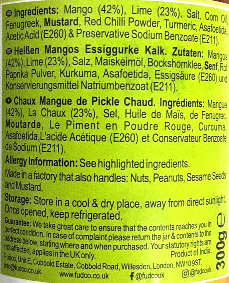 Fudco Pickle Mango & Lime Hot 300g