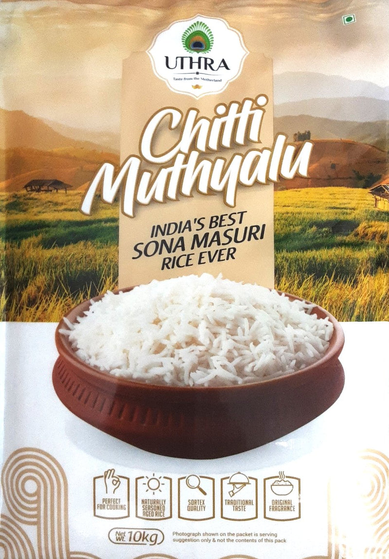 Uthra Chitti Muthyalu Sona Masoori Rice 10Kg – ExoticEstore