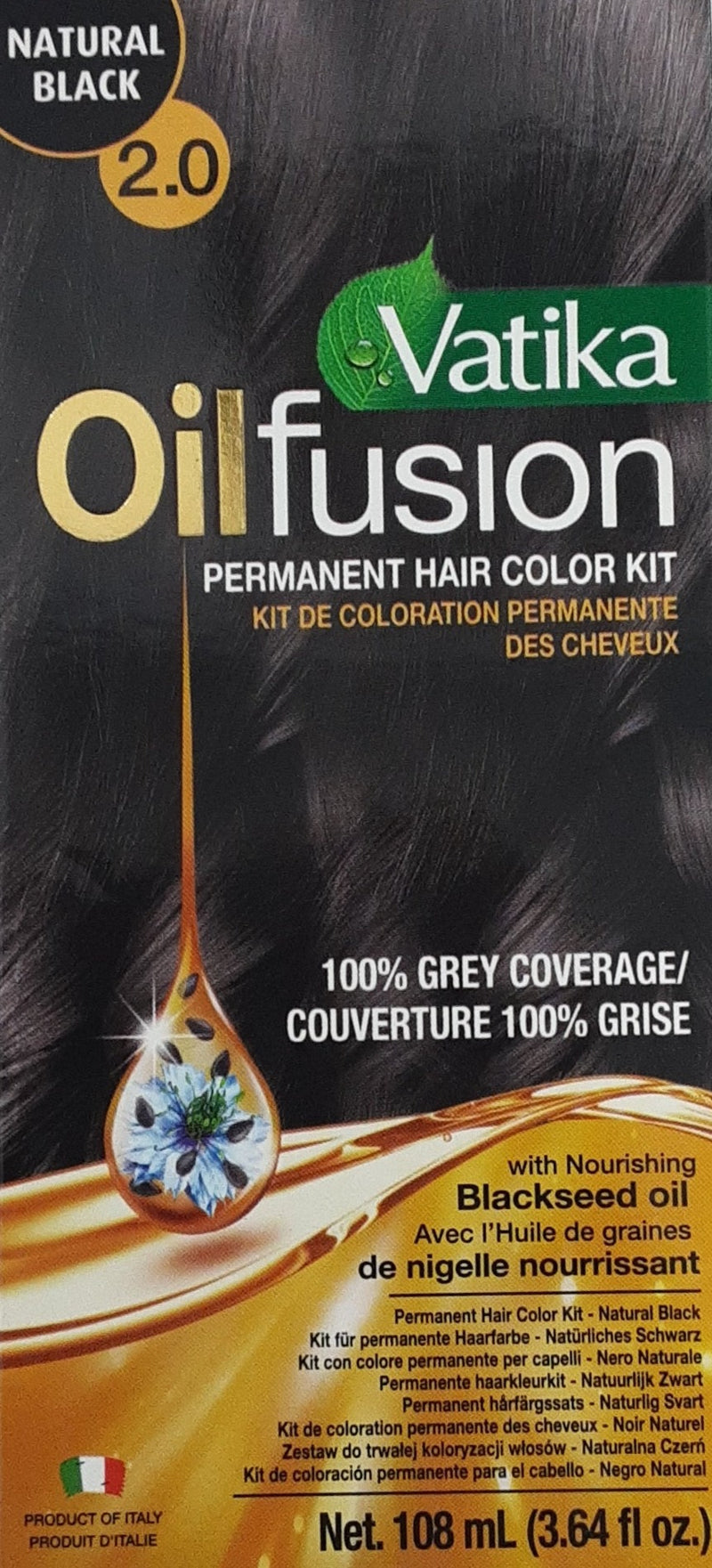Vatika Oil Fusion Hair Color Kit Natural Black 108ml