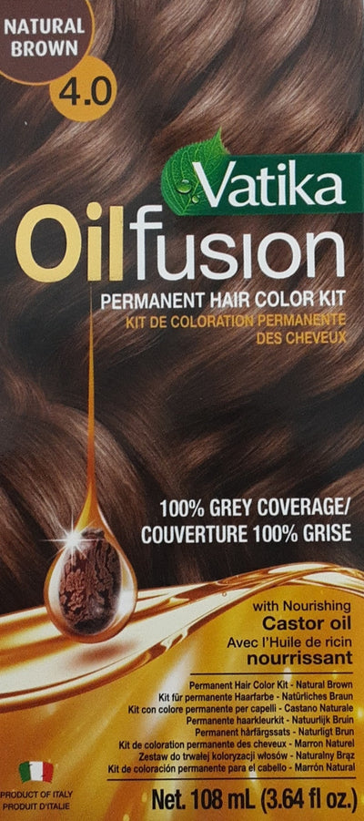 Vatika Oil Fusion Hair Color Kit Natural Brown 108ml