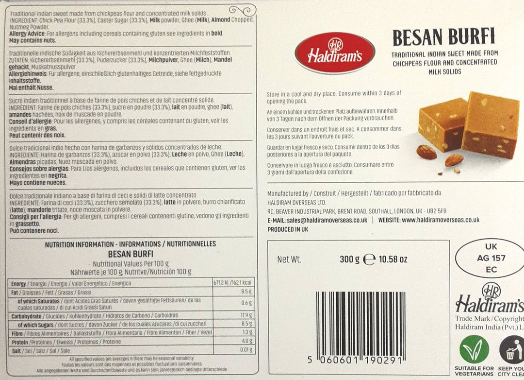 Haldirams Sweets Besan Barfi 300g