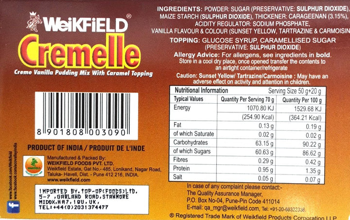 Weikfield Cremelle  Crem Vanilla Pudding 70g