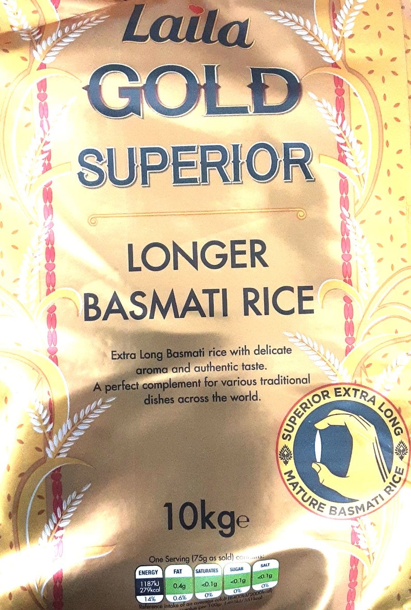 Laila Gold Basmati Rice Superior Longer Grain 10kg